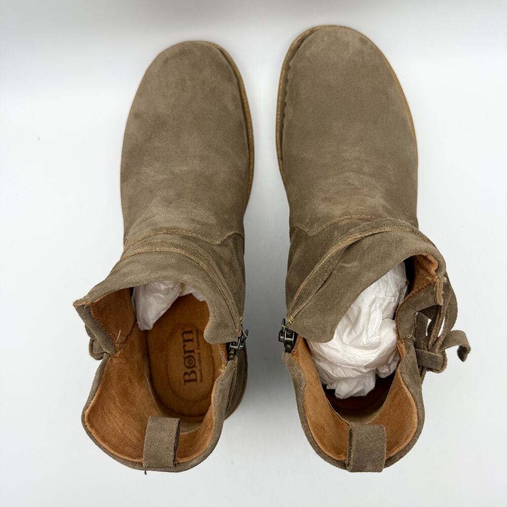 Born Taupe Suede Wedge Ankle Boots - Picture 11 of 14